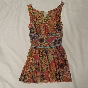 Daisy & Clover Sleeveless Tunic, Small, Sheer Top